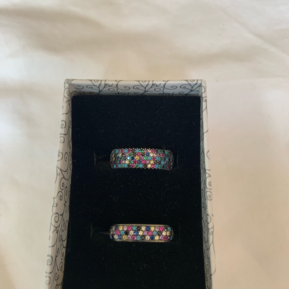 Multicolor Sparkling Women's Ring Set